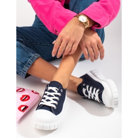 Shelovet ženske tamnoplave tenisice na platformu tamnoplava 1