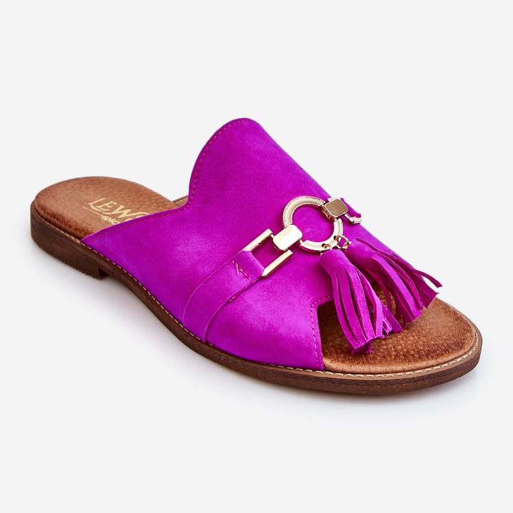 Lewski Shoes Ženske antilop papuče Leski Shoes 3226 Fuchsia ružičasta 1