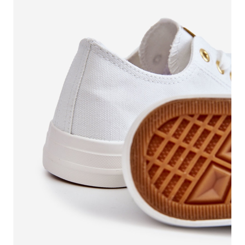 News Ženske klasične tenisice bijele i zlatne Ecoma bijela 2