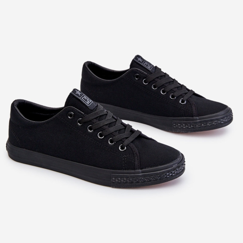 News Ženske klasične tenisice na vezanje crne Eleya crno 1