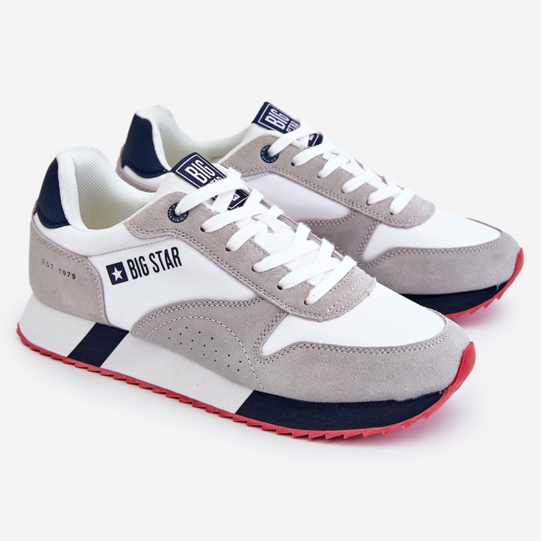 Muške sportske cipele s memorijskom pjenom System Big Star LL174160 Bijelo-sive bijela 1