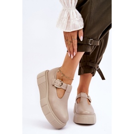 Lemar Moderne kožne cipele na masivnoj platformi bež Colson 1