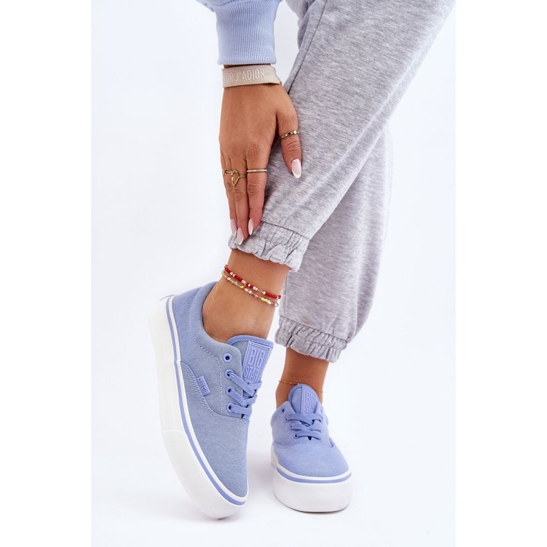 Tenisice s platformom od tkanine Big Star LL274145 Plave plava 2