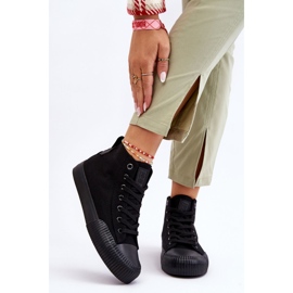 Ženske visoke tenisice od tkanine Big Star LL274444 crne crna 1