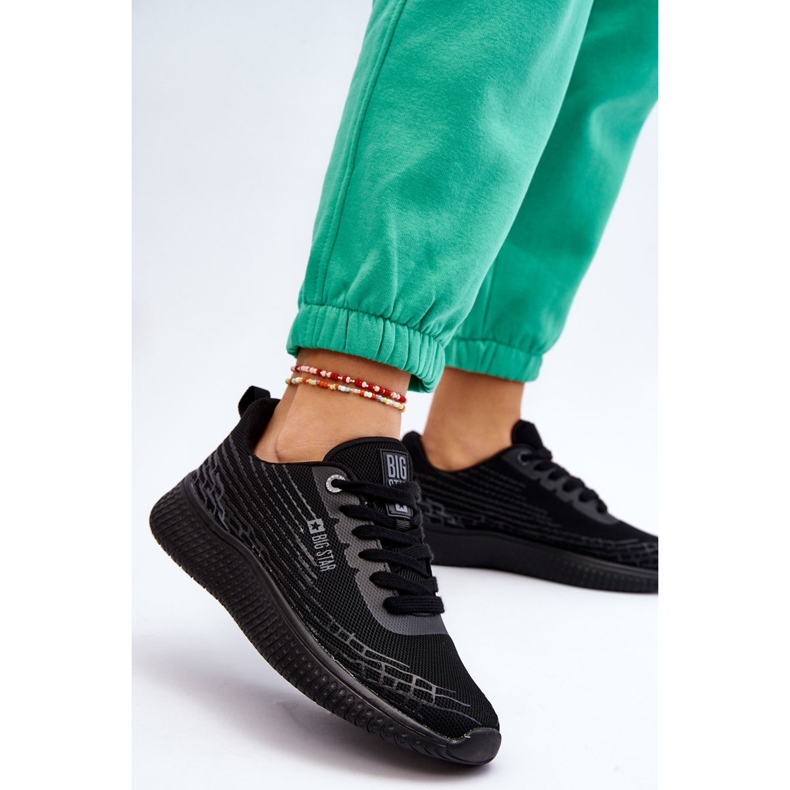 Ženska mrežasta sportska obuća Memory Foam System Big Star LL274662 crna crno 2