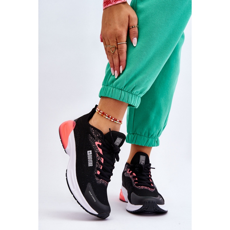 Modni sustav memorijske pjene Big Star Sportske cipele LL274318 crne crno 2