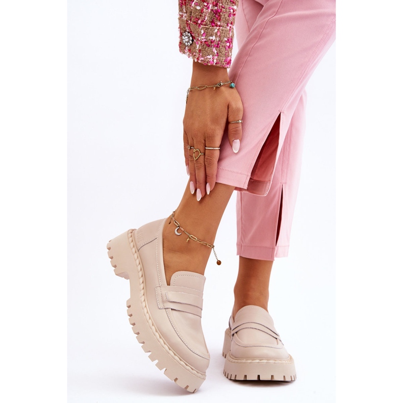 Ženske mokasine Kožne cipele Big Star LL274457 Bež 1