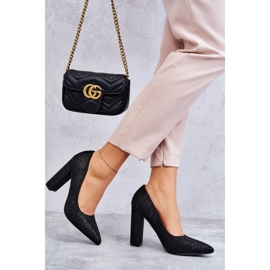 Sjajne cipele na crnu petu crna 2