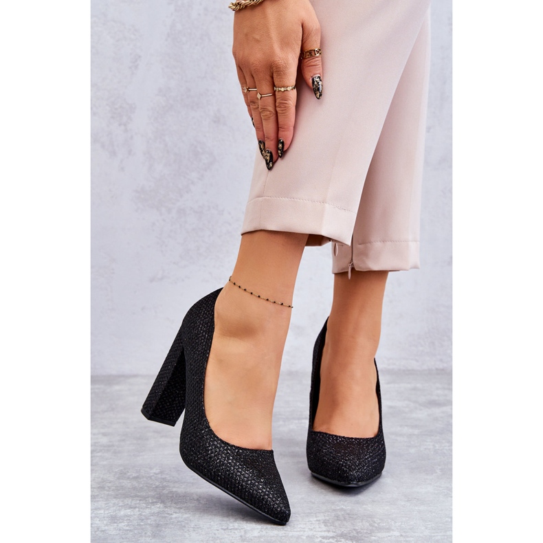 Sjajne cipele na crnu petu crno 1