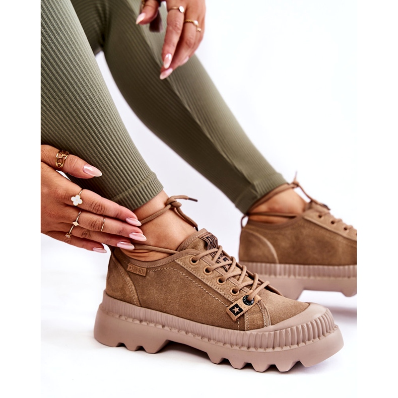 Sportske cipele od brušene kože Big Star KK274511 Bež 3