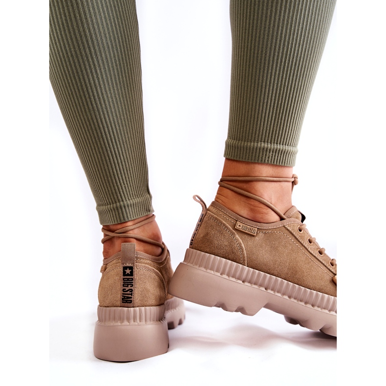 Sportske cipele od brušene kože Big Star KK274511 Bež 2