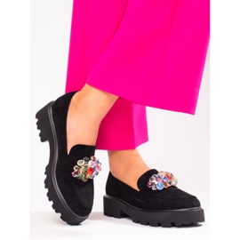 Vinceza crne ženske cipele sa kristalima crno 2