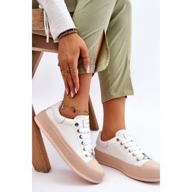 Ženske lakirane tenisice s platformom GOE LL2N4020 Bijele bijela 2