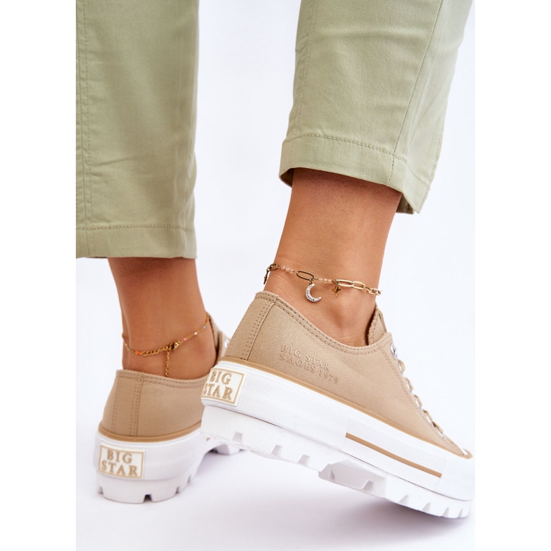 Tenisice s platformom od tkanine Big Star LL274154 Bež 1
