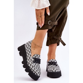 Mokasinke na masivnu platformu Laura Messi 2601 crno-bijele bijela 1