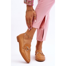 PG1 Klasične ženske mokasine s Camel Jamie ukrasom bež 1