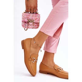 PG1 Klasične ženske mokasine s Camel Jamie ukrasom bež 2