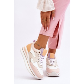 PG1 Moderne bijele i bež kožne sportske cipele Roen bijela 1