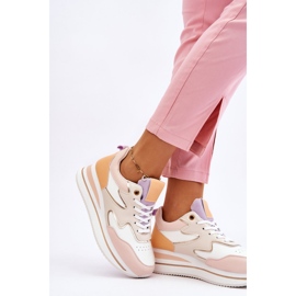 PG1 Moderne bijele i bež kožne sportske cipele Roen bijela 2