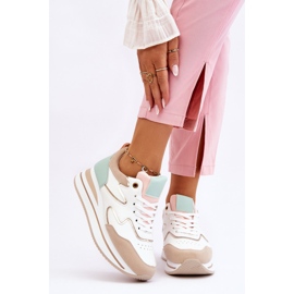 PG1 Moderne bijele i bež kožne sportske cipele Roen bijela 1