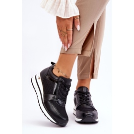 PG1 Crne kožne sportske cipele Braylen Low Wedge crna 1