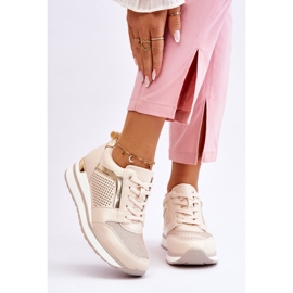 PG1 Kožne sportske cipele na niskom klinu Bež Braylen 1