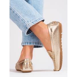Goodin Udobne ženske zlatne mokasine Shelovet zlatna 2