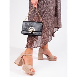 Vinceza bež sandale od brušene kože 2