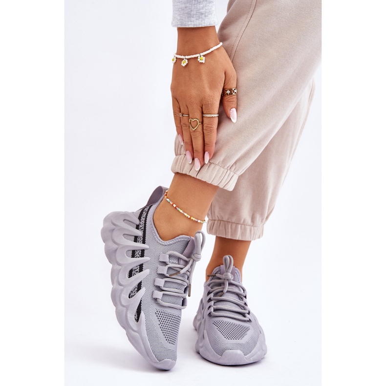 PG1 Modne ženske tenisice s čarapama Grey Daxo siva 1