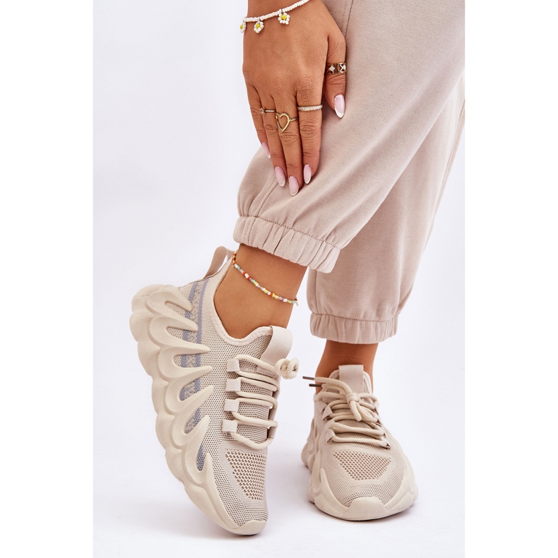 PG1 Ženske modne tenisice s čarapama Bež Daxo 1