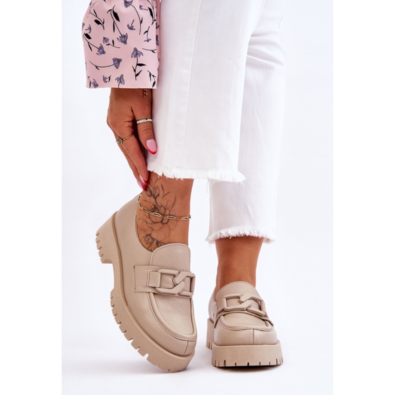 Lemar Moderne kožne natikače Bež Rayhan 1