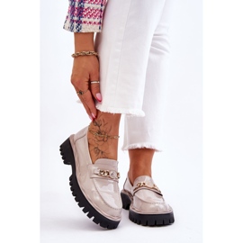 S.Barski Lakirane mokasine s platformom svijetlosive Ronin siva 2