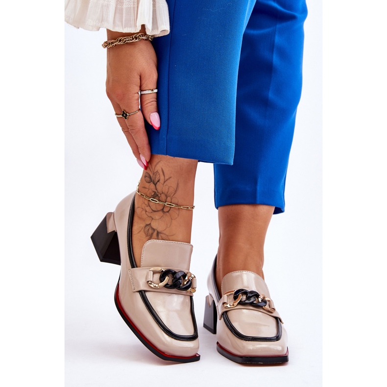 S.Barski Udobne cipele na nisku petu bež boje Valenti crna 2