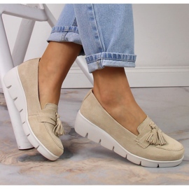 Filippo DP3162/23 kožne natikače s resicama bež 1