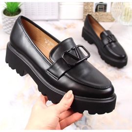 Ženske cipele na štiklu i crnu platformu Vinceza 16380 crno 1