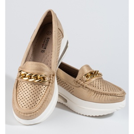 SHELOVET Ženske zlatne natikače Slovet na platformu zlatni 1