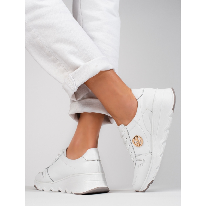 Vinceza ženske bijele kožne tenisice bijela 2