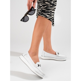 Klasične ženske kožne mokasine Vinceza bijele boje bijela 1