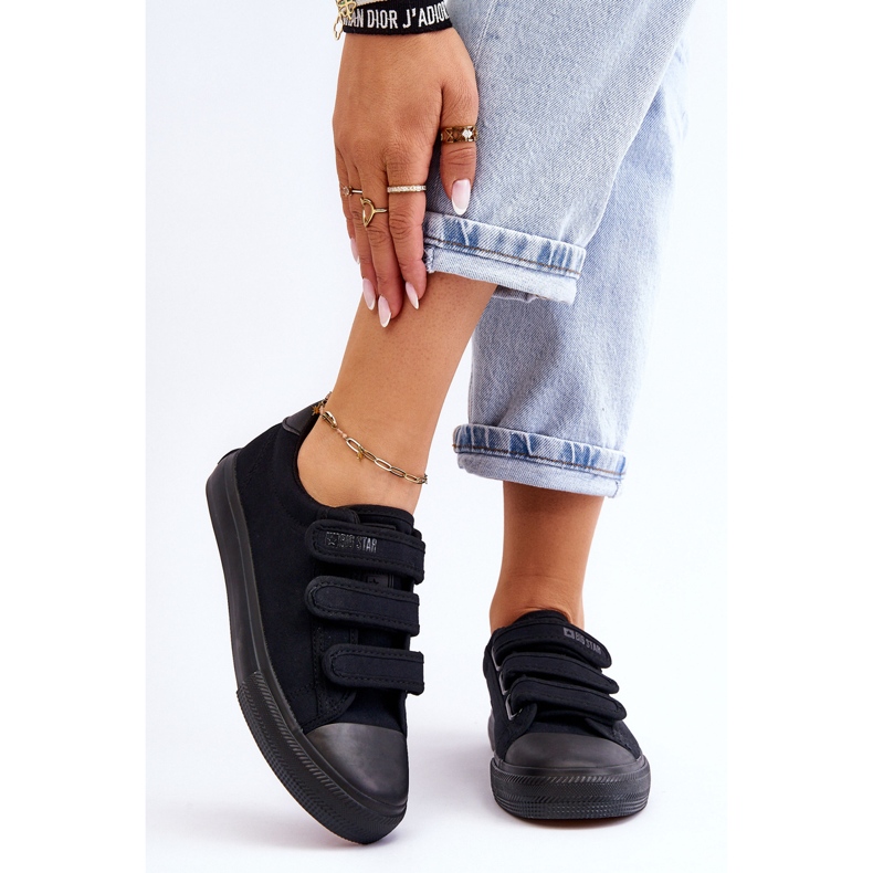 Klasične tekstilne tenisice s čičkom Big Star LL274A204 crne crna 1