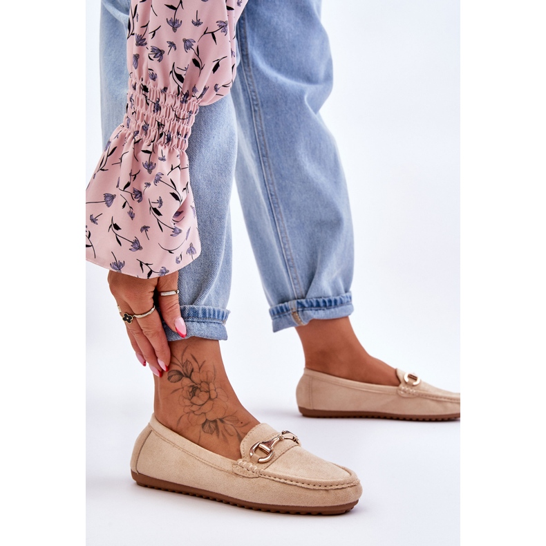 FC3 Klasične natikače od brušene kože s bež Arla ukrasima 2