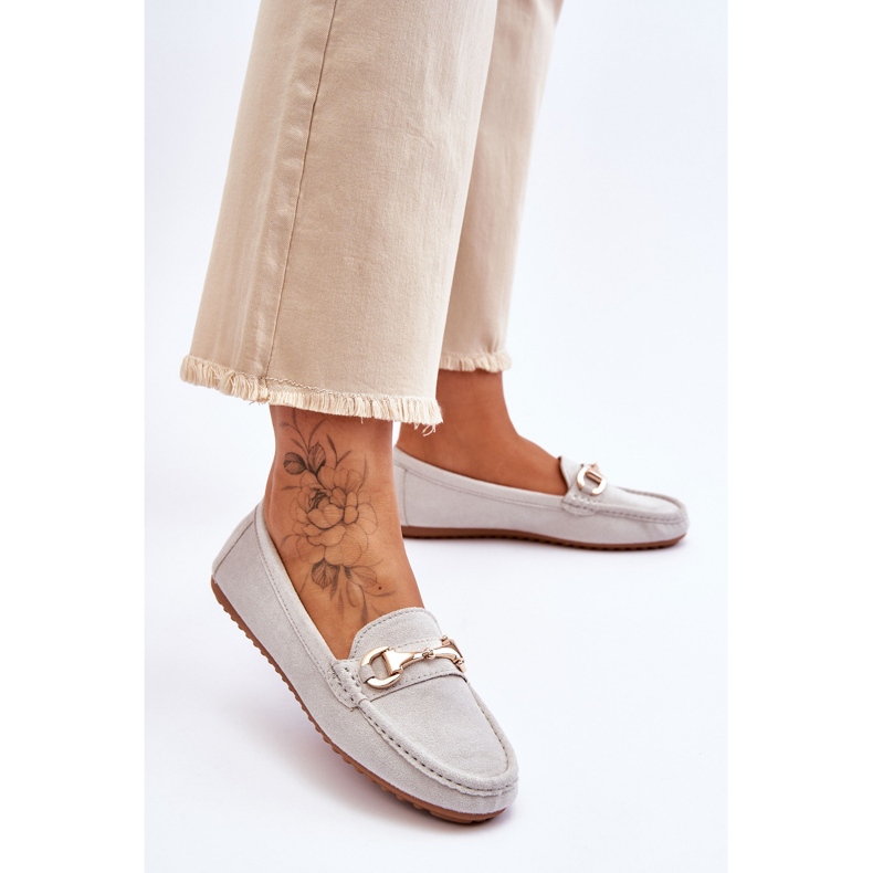 FC3 Klasične natikače od brušene kože s ukrasima u Arla sivoj boji siva 2