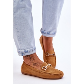 Klasične natikače od brušene kože s ukrasom boje deve Arla smeđa 1