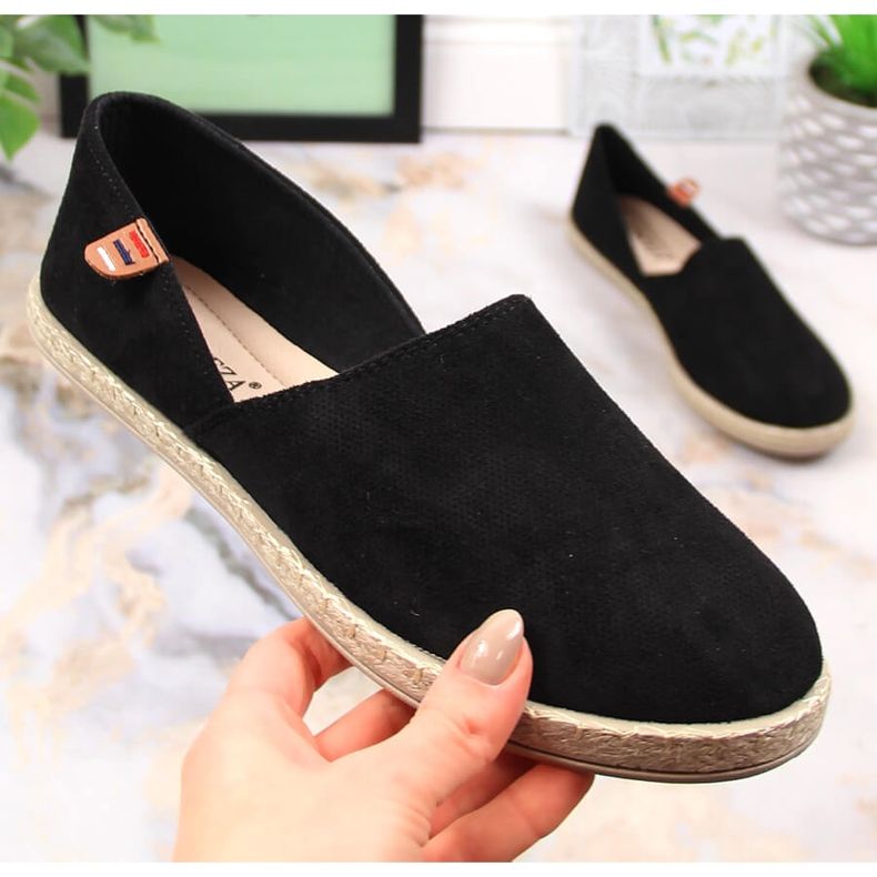 Ženske slip-on espadrile crne Vinceza 34591 crna 1