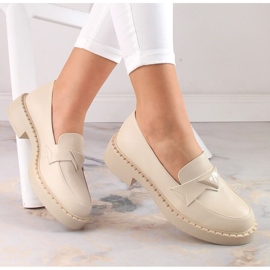 Mokasinke Potocki SZ12002 na visoku petu i platformu bež 1