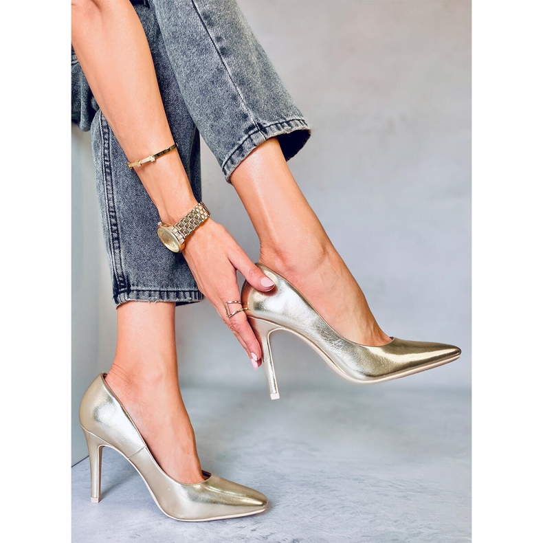 BM Karen L. GOLD ženske visoke potpetice zlatna 2