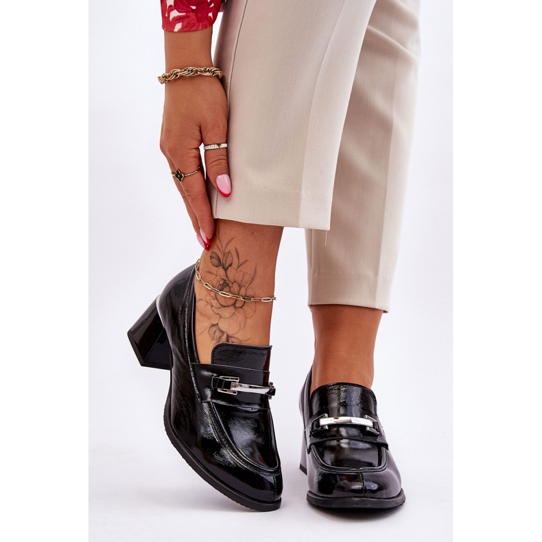 Lemar Udobne lakirane crne salonke Damira crna 1