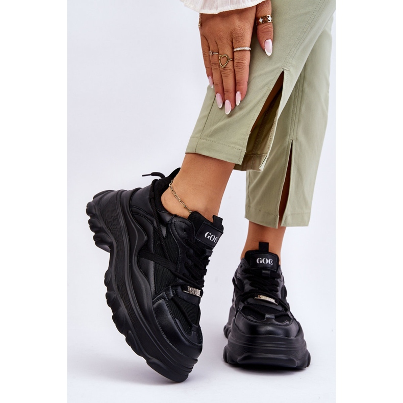 Sportske cipele na masivnu platformu GOE LL2N4030 crne crno 2