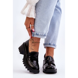 S.Barski Lakirane mokasinke na petu Black Jay crna 1