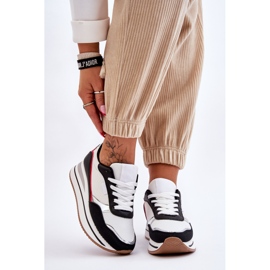 BM Ženske tenisice na wedge i platformu bijele i crne Allen bijela 1