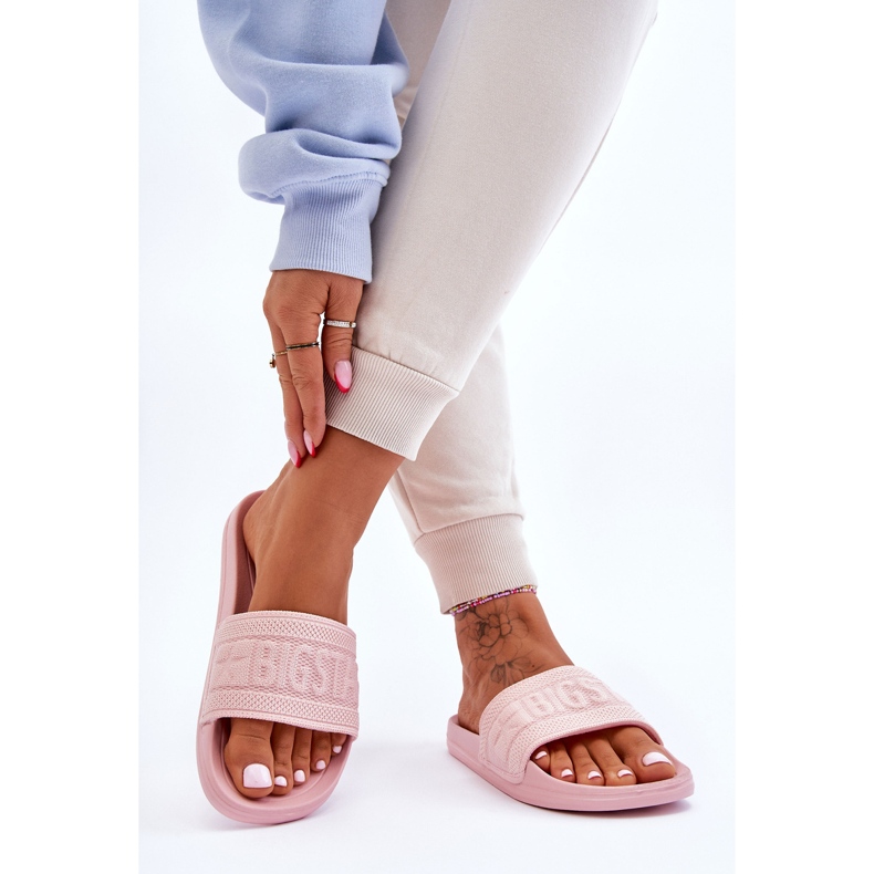 Modne ženske papuče Big Star LL274A157 svijetloružičasta 2